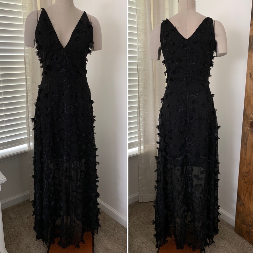 Dress The Population Long Formal Cocktail Dress in Black Size Small